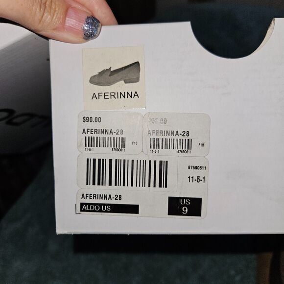 ALDO Marietta Blue Suede Ankle Strap Flats 10 - Picture 4 of 6